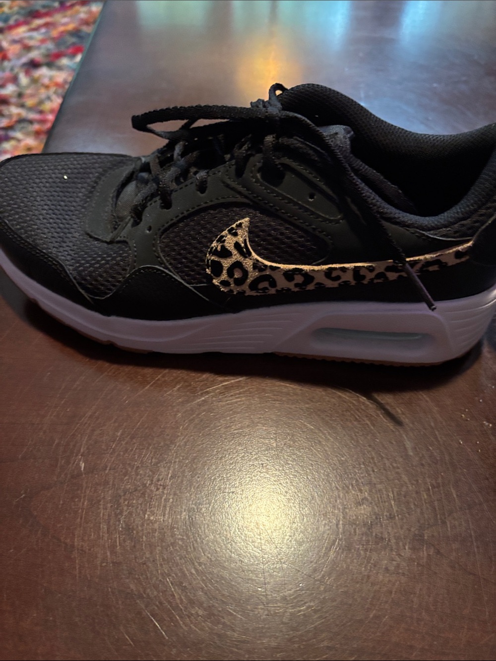 Nike Air Max SC Black Leopard Print Sneakers with White Sole - Picture 4 of 6